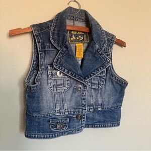 Star Jeans Cropped Denim Vest, Size XS